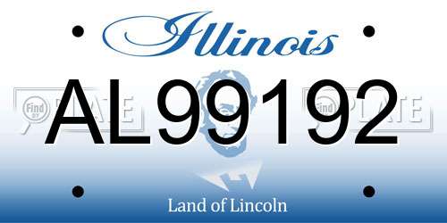 AL99192 Illinois License Plate