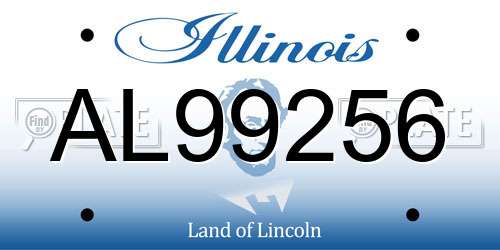 AL99256 Illinois License Plate