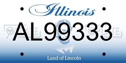 AL99333 Illinois License Plate