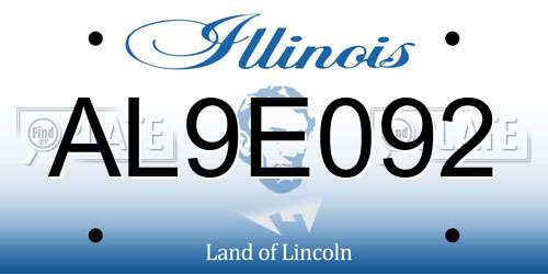 AL9E092 Illinois License Plate