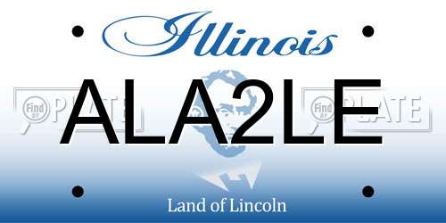 ALA2LE Illinois License Plate