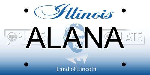ALANA Illinois License Plate