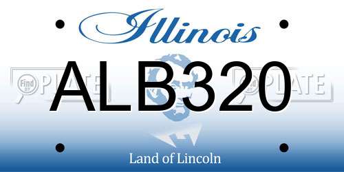 ALB320 Illinois License Plate