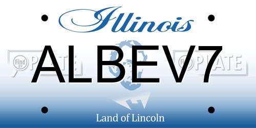 ALBEV7 Illinois License Plate