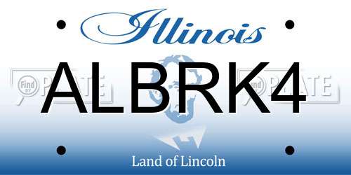 ALBRK4 Illinois License Plate