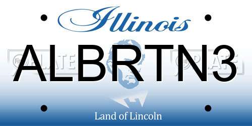 ALBRTN3 Illinois License Plate