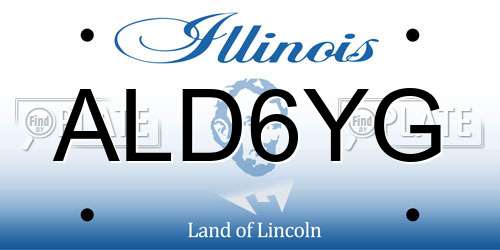 ALD6YG Illinois License Plate