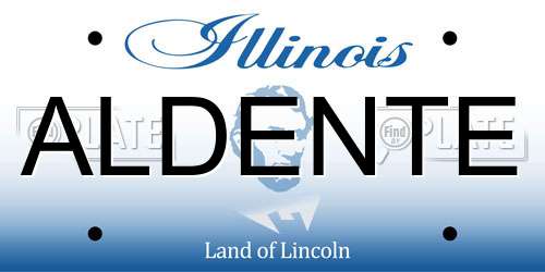 ALDENTE Illinois License Plate