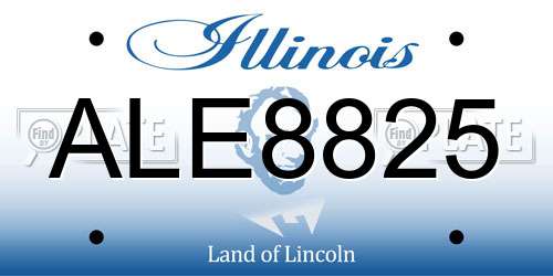 ALE8825 Illinois License Plate