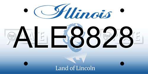 ALE8828 Illinois License Plate