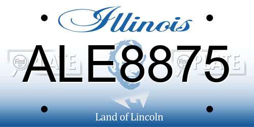 ALE8875 Illinois License Plate
