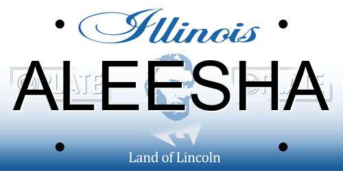 ALEESHA Illinois License Plate