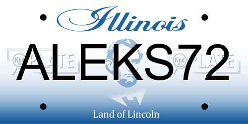 ALEKS72 Illinois License Plate