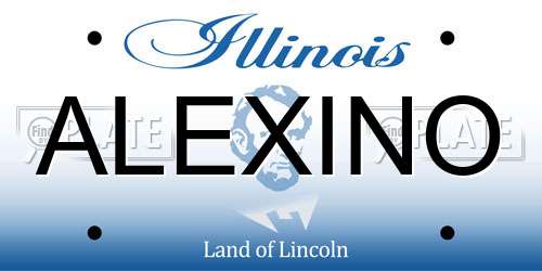 ALEXINO Illinois License Plate