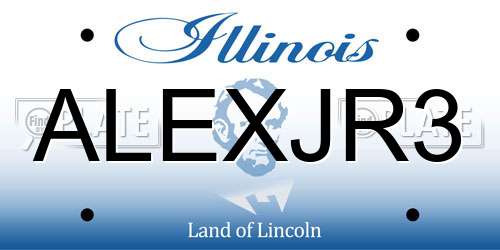 ALEXJR3 Illinois License Plate