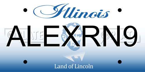 ALEXRN9 Illinois License Plate
