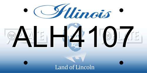 ALH4107 Illinois License Plate