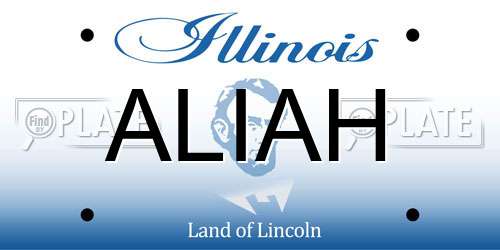 ALIAH Illinois License Plate