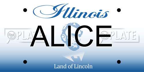 ALICE Illinois License Plate