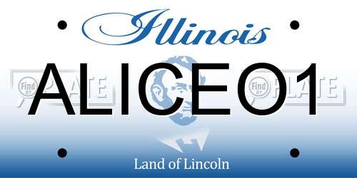 ALICEO1 Illinois License Plate