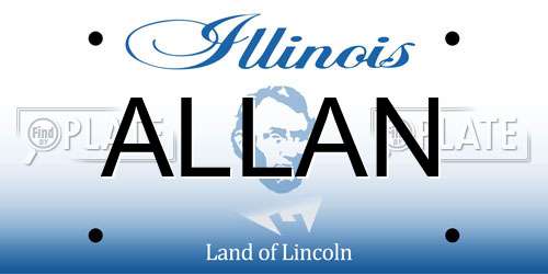 ALLAN Illinois License Plate