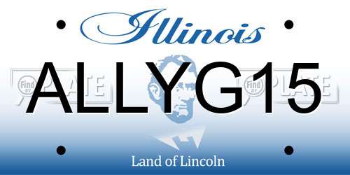 ALLYG15 Illinois License Plate