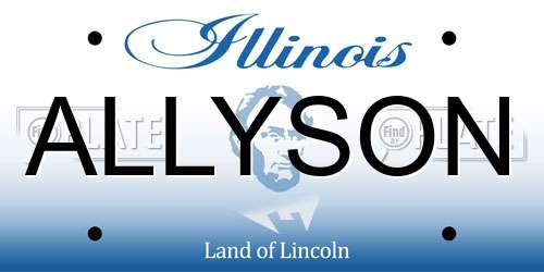 ALLYSON Illinois License Plate
