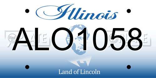 ALO1058 Illinois License Plate