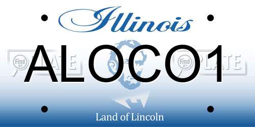 ALOCO1 Illinois License Plate