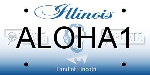 ALOHA1 Illinois License Plate