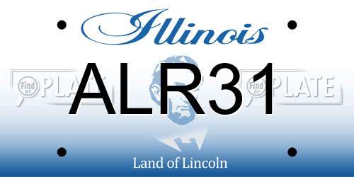 ALR31 Illinois License Plate