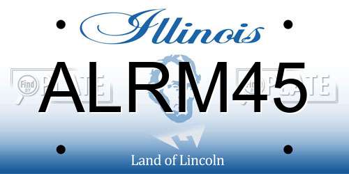 ALRM45 Illinois License Plate