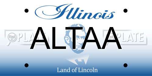 ALTAA Illinois License Plate