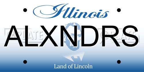 ALXNDRS Illinois License Plate