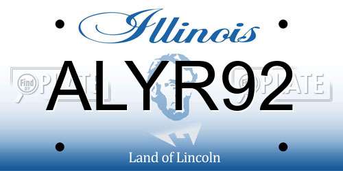 ALYR92 Illinois License Plate