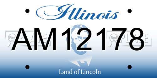 AM12178 Illinois License Plate