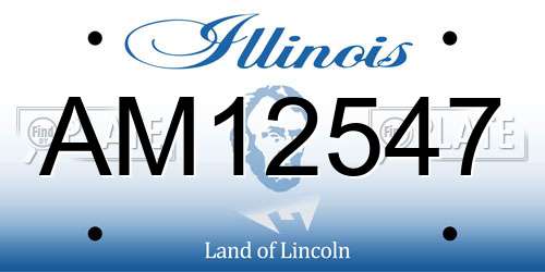 AM12547 Illinois License Plate