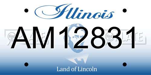 AM12831 Illinois License Plate