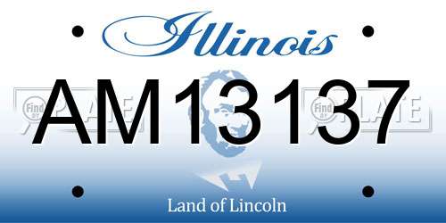 AM13137 Illinois License Plate