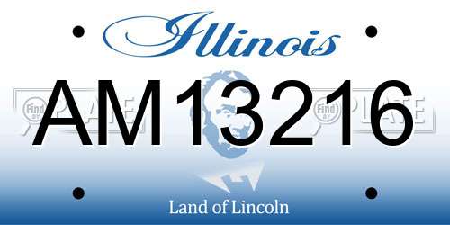 AM13216 Illinois License Plate