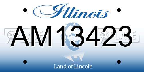 AM13423 Illinois License Plate