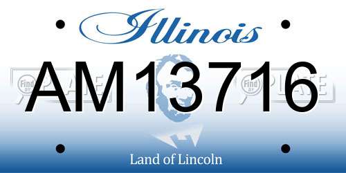 AM13716 Illinois License Plate