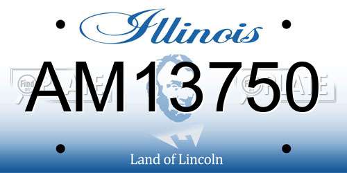 AM13750 Illinois License Plate