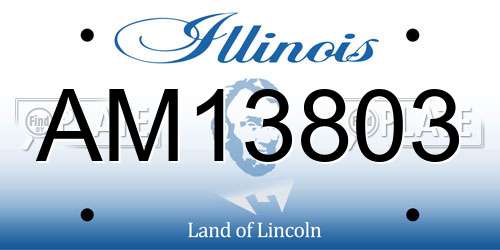 AM13803 Illinois License Plate