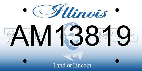 AM13819 Illinois License Plate