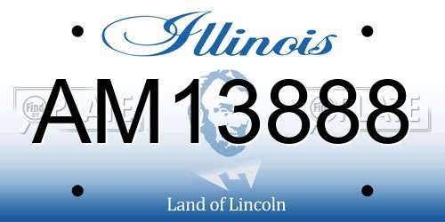 AM13888 Illinois License Plate