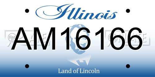 AM16166 Illinois License Plate