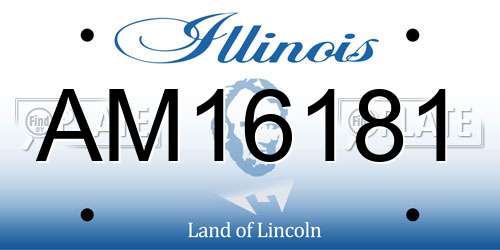 AM16181 Illinois License Plate