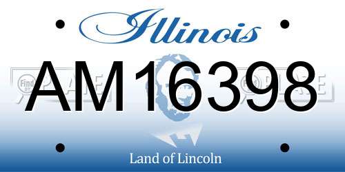 AM16398 Illinois License Plate