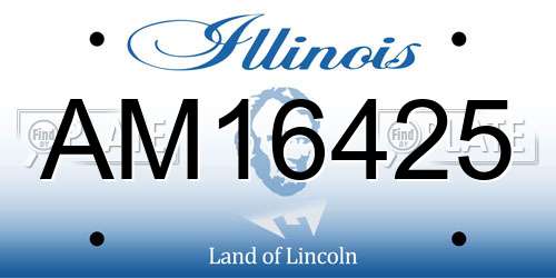 AM16425 Illinois License Plate